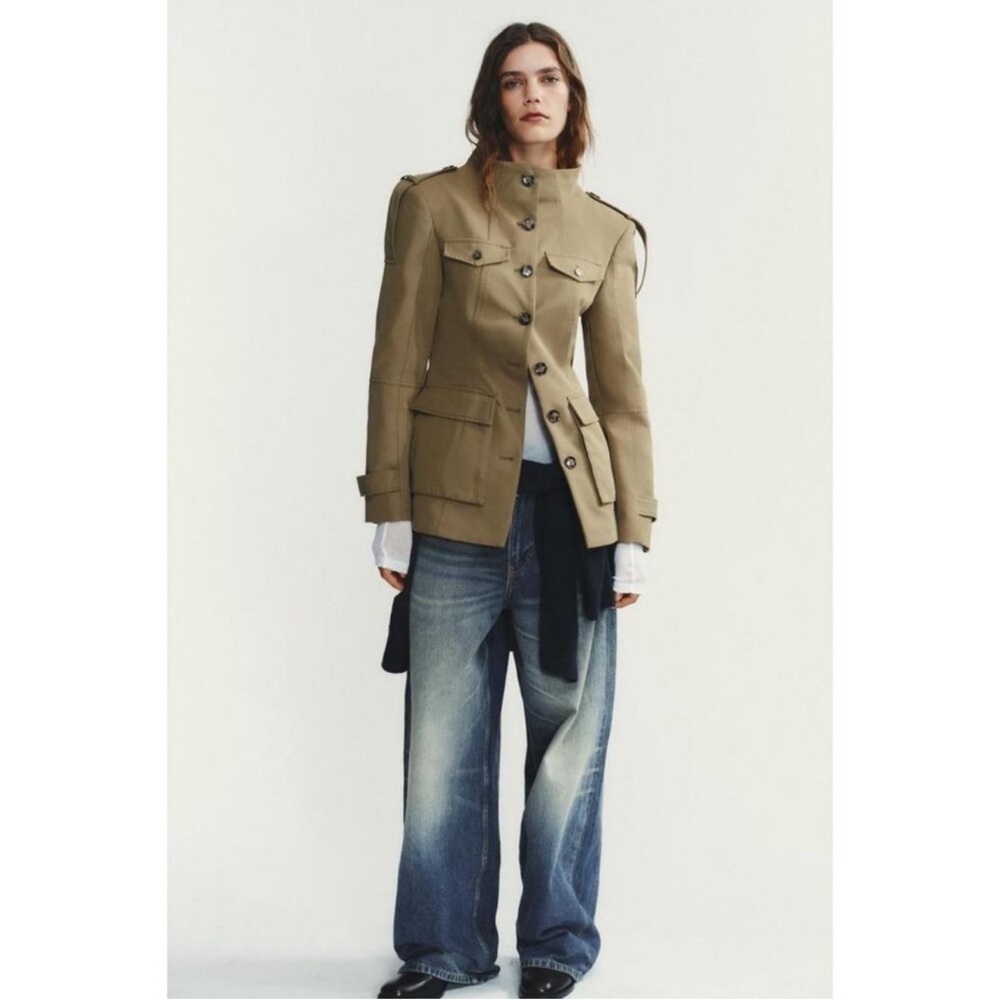 Zara tabbed pocket army jacket viral small